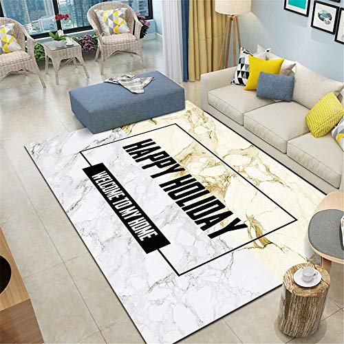 RUGMRZ Schallschutz Teppich Wohnzimmer Teppich grau weiß Marmor Gemustert Teppich weichen Teppich rutschfest Teppich Muster Joop Teppich cremefarben 200X300CM