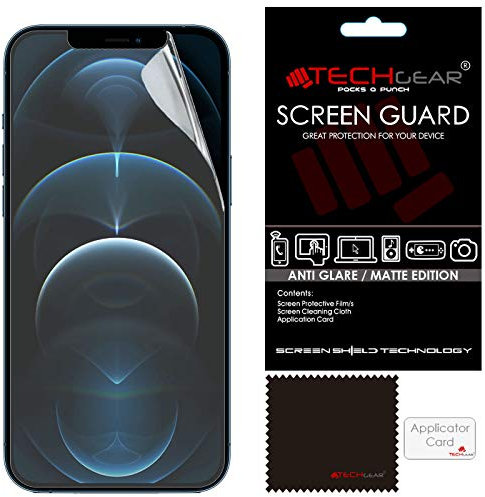 TECHGEAR [Pack of 3 Matte Screen Protectors for iPhone 12 Pro Max - ANTI GLARE/MATTE Screen Protectors With Cleaning Cloth & Application Card Compatible with iPhone 12 Pro Max 6.7