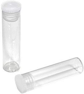 MV-Versand 50 Stück Flachbodengläser 50mm x Ø12mm, Klarglas, transparente Laborgläser, Laborgefäß, Reagenzglas stehend mit Lamellenstopfen, für Globuli, Pulver, Testsätze, feste Substanzen