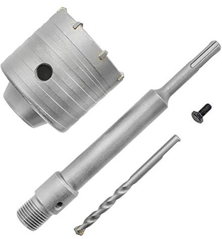 BOZONLI Fresa a Tazza Ø65mm, Adattatore SDS Plus 200mm, Punta Centraggio, per Muro Cemento Corona Carotatrice a Secco