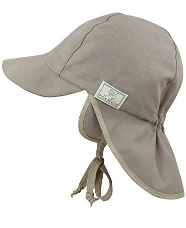 PICKAPOOH Baby/Kinder Sonnenhut/Sonnenmütze Tom mit UV-Schutz aus Reiner Bio-Baumwolle, Taupe-310, Gr. 44