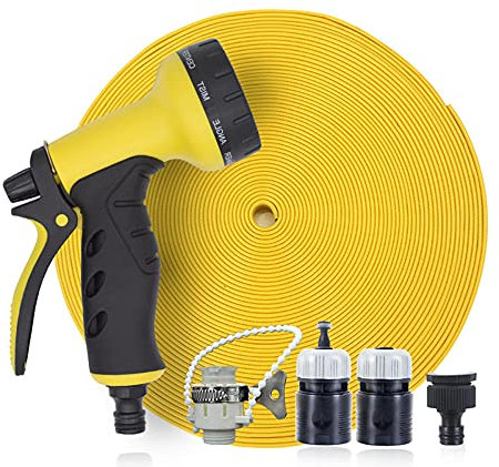 Garden Hose Hose Pipe Spray Hosepipes Flexible Hose Car Wash Pouring Water Pipe Set High Pressure Shower Spray Hose Household Artifact Fog Fan Face-5-Meter Water Belt Suit