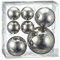 7-TLG. Set Dekokugeln aus rostfreiem Edelstahl in DREI Größen 4 cm - 6 cm - 8 cm - Gartenkugeln - Spiegelkugeln - Metallkugeln - Gartendeko