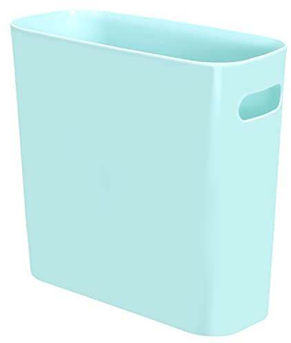 Youngever 5L Schlanker Mülleimer aus Kunststoff, Papierkorb, 5L Kleiner Mülleimermit Griffen, für Zuhause, Büro, Wohnzimmer, Arbeitszimmer, Küche, Kosmetikeimer Badezimmer (Mint)