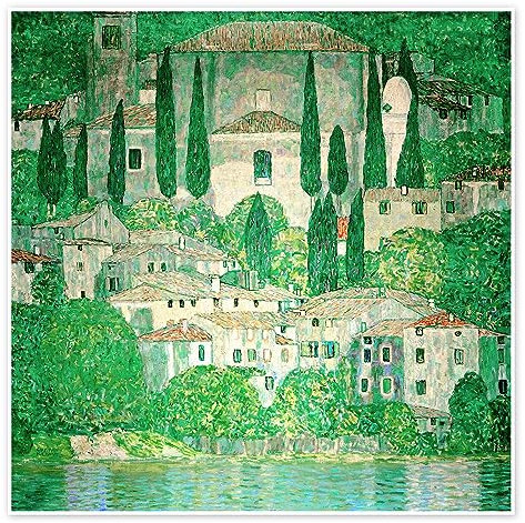 Kirche in Cassone Poster von Gustav Klimt 40 x 40 cm Grün Wandbilder Wanddeko