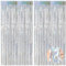 O-Kinee Lametta Vorhänge Silber Glitzer, 2 Stück Metallische Glitzervorhang Fringe 1m x 2m, Glitzer Tinsel Curtain, Folienfransen Vorhang für Weihnachtsbaum Geburtstage Festivals Party ​Bühnendekor