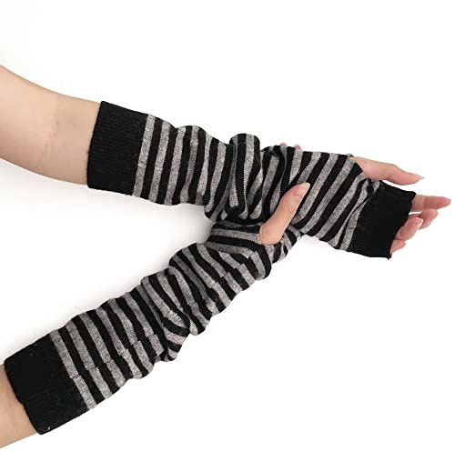 F Flammi Damen Armstulpen | Weiche Strick-Armstulpen mit Daumenloch, 40,6 cm oder 58,4 cm Länge, dehnbar, gemütlich zum Fahren, Tippen