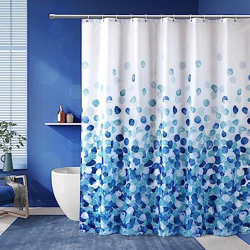 DEARARTBath Rideau de Douche Vague Bleue, 180cm (W) × 180cm (L) Tissu Rideau de Douche en Polyester avec Crochets Grommet, Machine résistante à l'eau Lavable