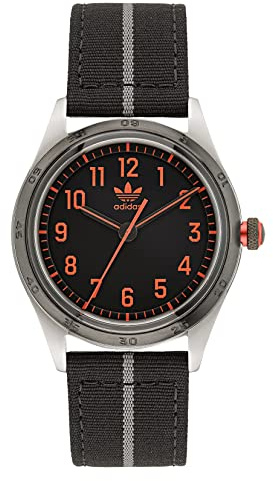 adidas Analoge Quarzuhr für Herren mit Nylonarmband AOSY22522, Schwarz, One Size, Armband: