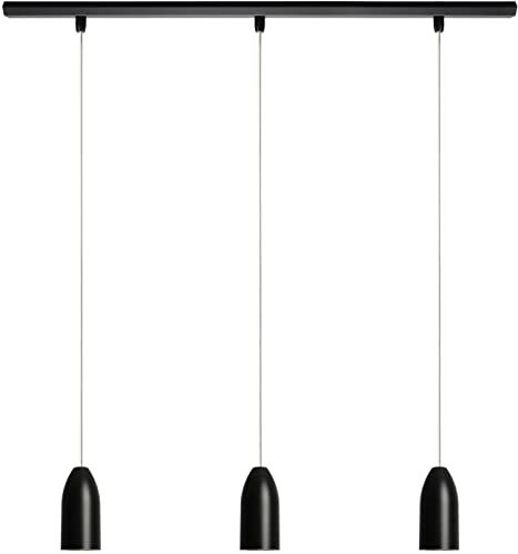 Buchenbusch urban design Beton Lampe drei Schirme Küchentisch schwarz (33 Kabelfarben) energiesparend GU10 Beleuchtung stylish black edition