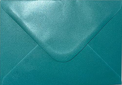 5 x 7 (133x184mm) Coloured Envelopes for Greeting Cards Wedding Invitations & Crafts Pack of 50 (Pearl Turquoise)