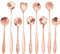 9 Pcs Flower Spoon Coffee Teaspoon Set, ESRISE Stainless Steel Tea Spoon essert Spoon, Cute Demitasse Scoop for Stirring Drink Mixing Milkshake Jam (Rose Gold), 22 x 10, FGH678