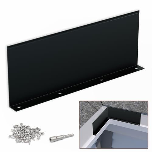 BJADE'S Gutter Valley Splash Guard,Aluminum Roof Valley Splash Shield Gutter Guard.for Straight,Flat Roofs,Corner,10 inch Each,Black (4)