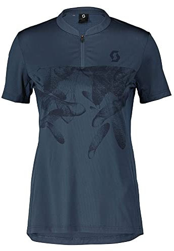 Scott Trail Flow Zip Damen Fahrrad Trikot kurz metal blau 2024: Größe: L (40/42)
