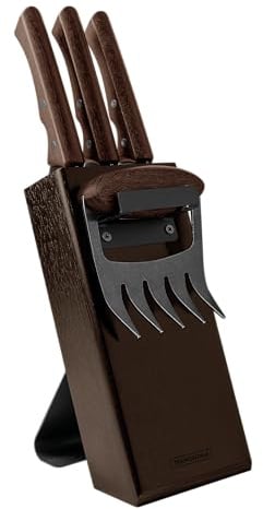 Tramontina Juego de Cuchillos Churrasco Black 5 pzas | Acero inoxidable, Madera