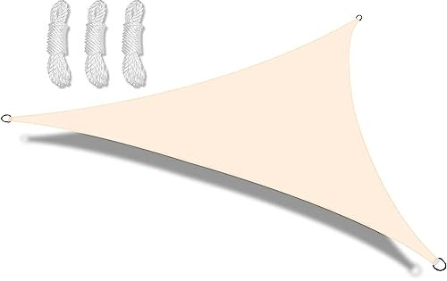 YWBXSHKD Vela Ombreggiante Triangolare 5x5x7m, Vela Tende Impermeabile con Protezione Raggi UV, Gazebo Giardino Telo Vela Triangolare Ombreggiante, Tende da Sole per Esterno Terrazza