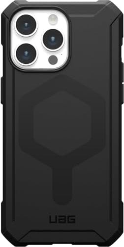 Urban Armor Gear Essential MS Case kompatibel mit Apple iPhone 15 Pro Max Hülle [50% recyceltes Material, Wireless Charging/Magnetisches Laden optimiert, 4,6m Fallschutz] schwarz