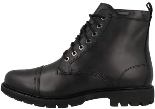 Clarks BatcombeCapGTX Herren Schnürstiefelette Leder schwarz schwarz