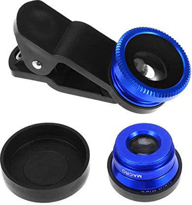 SKISUNO 3-in-1 Kameraobjektiv-Set Weitwinkel Makro Fisheye für 6S/6 Air 2/1 Mini 3/2 Touch Blau