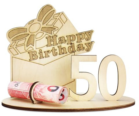 TAKULA Witzige Geschenke zum 50 Geburtstag-Karte 50 Geburtstag Mann,Geschenkideen-Happy Birthday Verpackung für Geldgeschenke|50