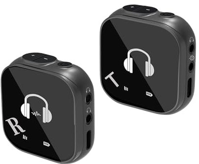 HUIOP 5.8G Wireless In Ear Monitor System Wireless IEM System with Transmitter Receiver Automatic Pairing Professional In Ear Monitor for Computer Phone Sound Card Studio Band Rehearsal Live Performan