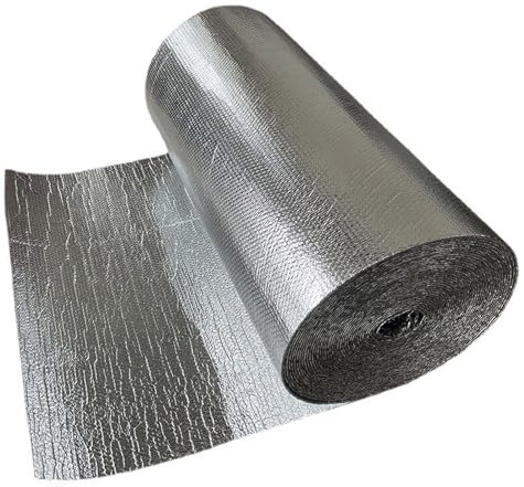 Doppelseitige Aluminiumfolie Isolierung, Reflektierende Isolierungsfolie Blatt für Wärmehaltung, Wärmereflektierende Folie Heizung Wand Isolierung Gegen Kälte Innen, für Hühnerställe, Zwinger, DIY ( S