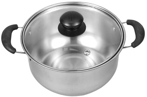 Zerodeko 1 Stück Edelstahl-Milchtopf Hot Pot Kochgeschirr Edelstahltöpfe Stielkasserolle Mit Deckel Stahl Mit Deckel Küchenkochtopf Suppentopf Groß Riesiger Suppentopf