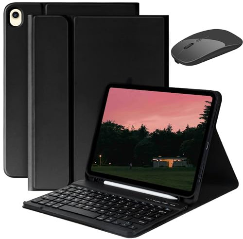 Keyboard Case+Mouse for iPad Mini 5th/iPad Mini 4th Generation 7.9 inch - Protective Case with Pencil Holder and Magnetically Detachable Keyboard,Black