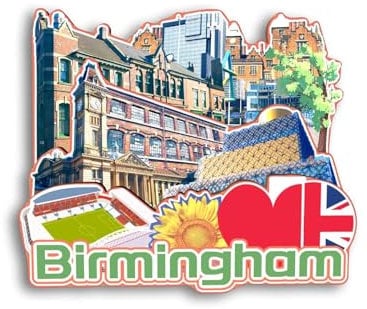 Quwsne Refrigerator Magnet Birmingham UK Fridge Magnet City Travel Souvenirs Tourist Gifts 3D Classic Landmarks Handmade Crafts Home Decoration - 1299