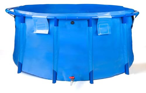 Pondlife Faltbecken für Koi und Teichfische, Ø 250cm x Höhe 120cm, 5900 Liter, faltbares Becken für innen und außen, stabile PVC-Folie, UV-beständig