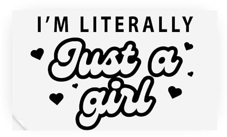 Literally Just A Girl - Hearts: Girly Car Sticker, Cute Car Accessory, Funny Bumper Vinyl Decal, Window Sticker, Quote Sticker for Her