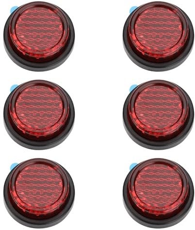 LT Easiyl 6 x Safety Reflectors for Number Plate Round, Small Adhesive 20 mm, Suitable for Motorcycles, Electric Vehicles, Rear Fenders, Trailer Fences, Door Posts