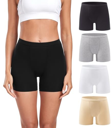wirarpa Damen Panties Boxershorts Damen Kurze Modal Unterhose für unter Kleider