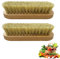 Lot de 2 brosses à pommes de terre, à légumes, brosse de nettoyage, en bois robuste, poils naturels de qualité supérieure, pour pommes de terre, carottes et légumes, brosse à racines en hêtre, brosse