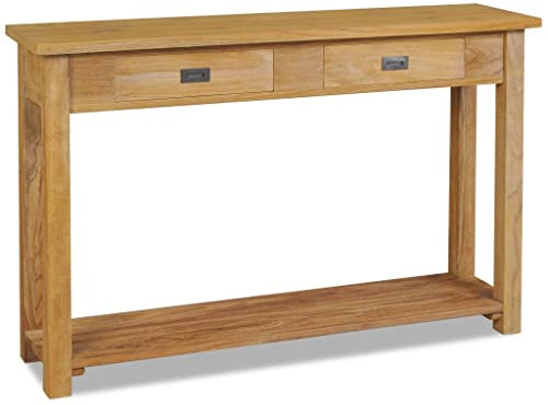 UJCHVHN Home Garden Konsolentisch massives Teakholz 120x30x80cm