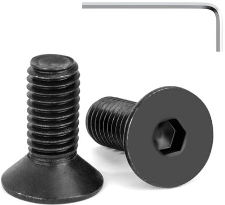 Tunejoy 20 Stück M8 x 20 mm Senkkopfschrauben Schwarz Senkschrauben Edelstahl A2 V2A Senkkopf Innensechskant DIN 7991 Vollgewinde mit Inbusschlüssel