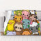 ASKFNASDKMFN Warme Flanelldecke mit Cartoon-Tieren, für Kinderbett, 102 x 127 cm