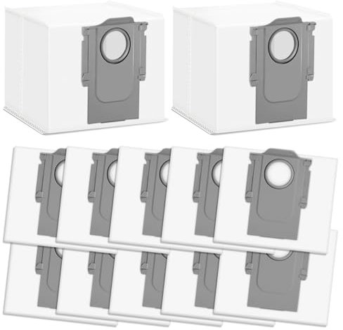 FERRGIA 12 Stück Ersatzte Staubbeutel für Roborock S8+ S8 Pro Ultra S8 Maxv ultra S7 MaxV Ultra S7 Pro Ultra Q7+ Q7 Max+ T8 Q5+ G10S PRO G20s Staubsauger Absaugstation Großer Kapazität