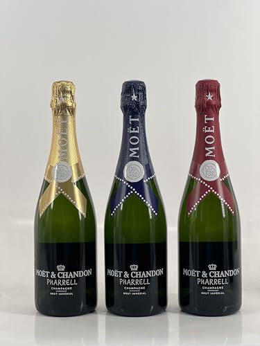Moët & Chandon x Pharrell Williams Champagner Set, Brut Impérial, Limitierte Edition, 3 Flaschen à 0,75l, 12,5% Vol.