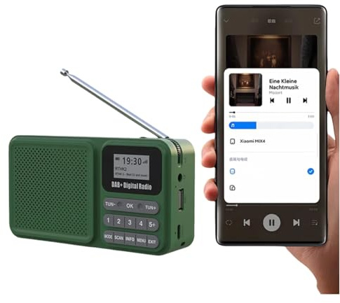 Emergency Radio Digital DAB DAB+, Rechargeable Portable Solar Radio Multi Functional Bluetooth 5.0 Speaker LCD Display Time Setting