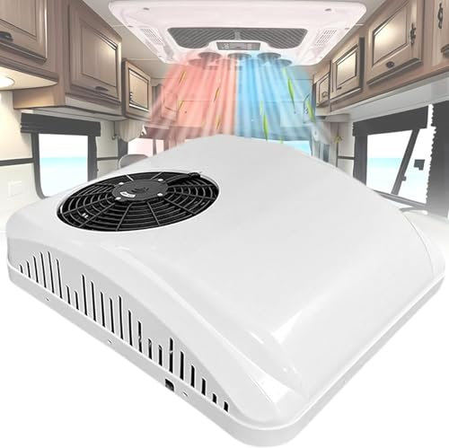 HEIHEIZI Climatiseur de Toit Professionnel – 2300W Puissant, 1000W Chauffage, 45dB Très Calme, ABS Résistant, Télécommande, -30°C, Mince 160mm, pour Camping-Cars et Utilitaires,24V