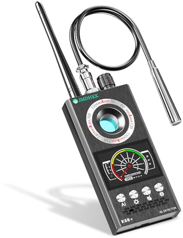 JMDHKK Détecteur de Caméra Cachée, Détecteur de Micro, Détecteur de Signal RF avec Détection Magnétique, Protection de la Vie Privée pour Maison, Bureau, Hôtel, Voiture et Voyage (Gris)