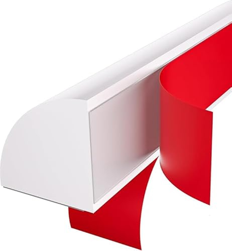 XUYUPU Flexible Viertelkreisform, Flexible Dekorformteile, Selbstklebende Wandformteile, doppelseitig Selbstklebende Flexible Formteile (Weiß, 250cm)
