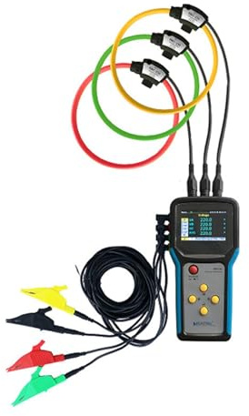 LCR Meter, Handheld Power Logger 3 Phase four Wire Voltage Current Measuring Digital smart Energy Power Meters PLS-ME435(Host-3pc 150mm coils)