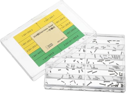 Healvian Kit de Vis Micro pour Montre Modèles Vis à Tête Plate Fente pour Réparation Bracelet Boîtier Précision Professionnelle