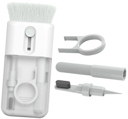Mikinona Multifunktions Reinigungsset für Kopfhörer und Laptop mit Weichem Nylon Pinsel und Abs Reinigungsstift Wiederverwendbares Reinigungstuch für Elektronische Geräte