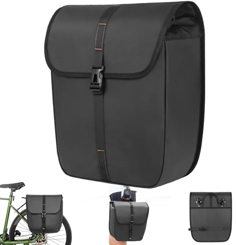 QYCHHJ 20L Bike Bag Bicycle Panniers Water Resistant Large Capacity Rear Rack Bag Ebike Trunk Storage Cycling Carrier Bicycle Rear Seat Carrier Bike Accessories CargoPouch with Reflector (20L)