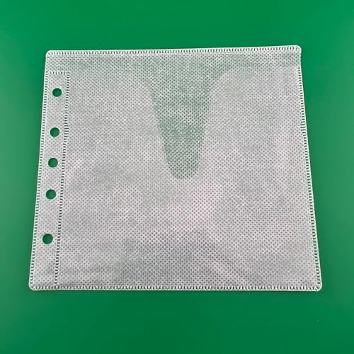 RIVERMEDIA Double CD Wallet with Ring Binder Holes – 2 Disc Holder Sleeve – Clear Polypropylene Storage Pocket for CD/DVD/Blu-ray (200)