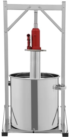 36L Edelstahl Obstpresse, Hydraulische Saftpresse Mostpresse Weinkelter mit Filter, für effizientes Entsaften von Beeren und Früchten, große Kapazität löst mühevolles Handpressen