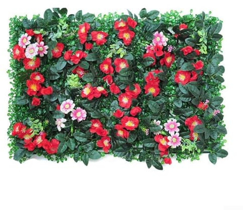 Helilyco Kunstrasen Hecke Panel für Wanddekoration 40x60cm Grün Kunststoff Laubzaun für Garten Hochzeit und Café Hintergrund